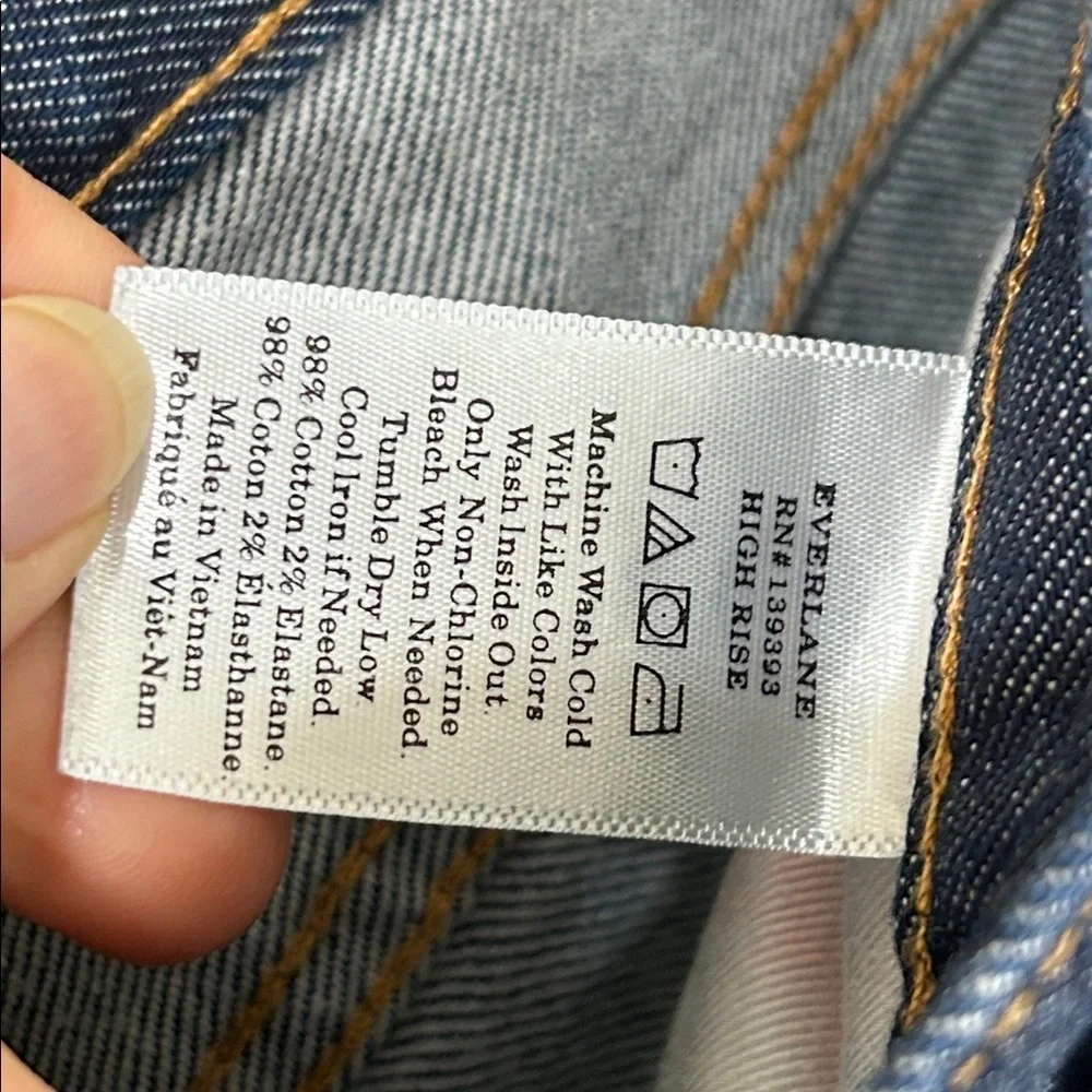 Everlane High Rise Ankle Jeans Dark Wash Cotton Straight Ankle Size 29